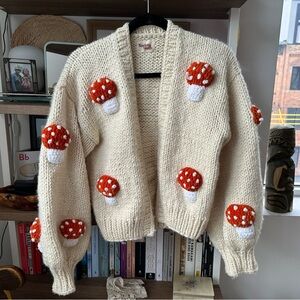 society mano • cream mushroom chunky cardigan